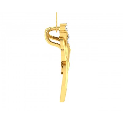 Divine Ganpati Pendant in gold with diamonds